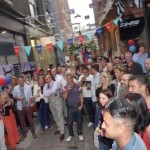 The Party in Full Swing at Queen's Jubilee Soho Street Party at Face Clinic London The party in full swing