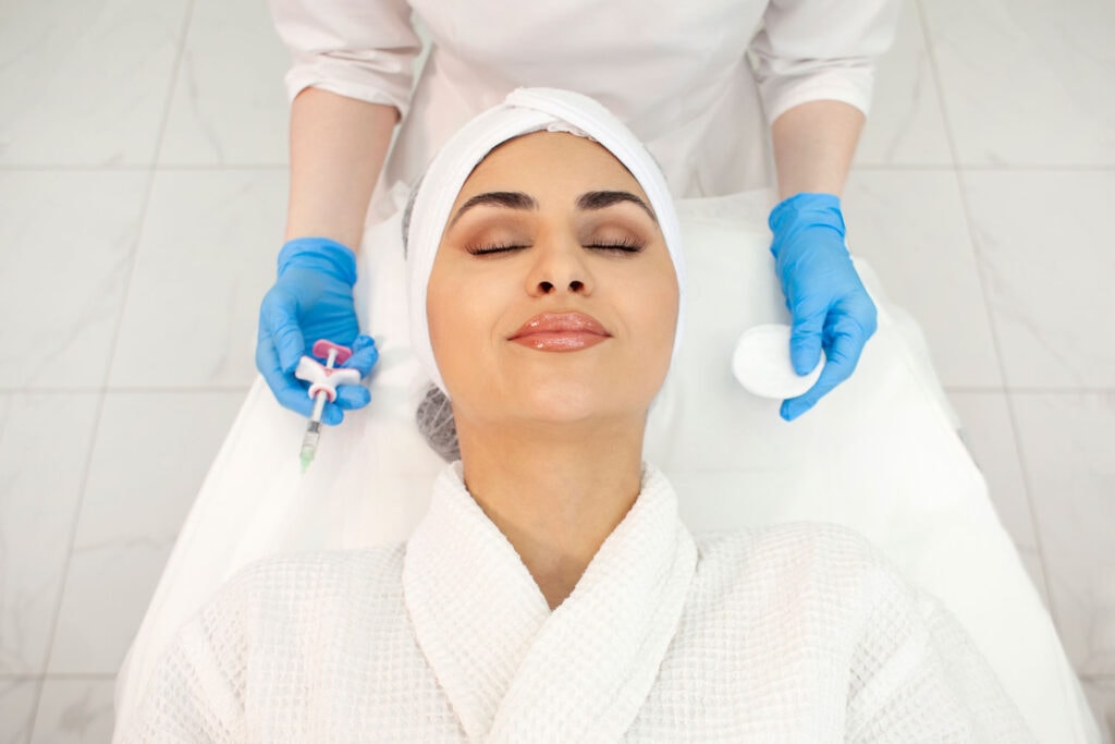 Female receiving Baby Botox for Wrinkle Treatment in Soho, London