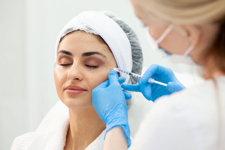 Woman receiving Baby Botox for Wrinkle Treatment in London